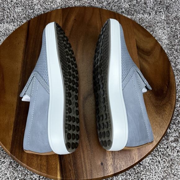 Ecco Soft 7 Perf Slip-on 2.0 Leather Men's UK 40 / US 6-6.5 Sneaker Shoes Gray - Picture 8 of 12